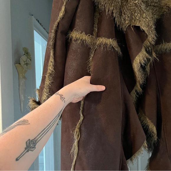 Brown Faux Fur Trimmed Coat - Picture 6 of 8